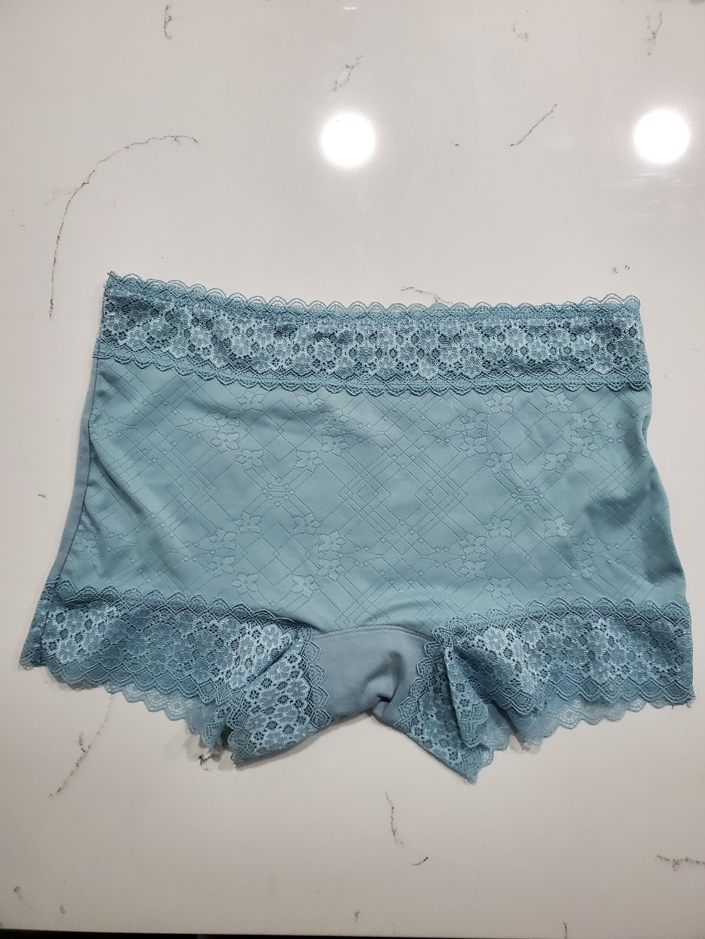 Lace-Trim Woman's short Panty in Light Blue - Women Intimates